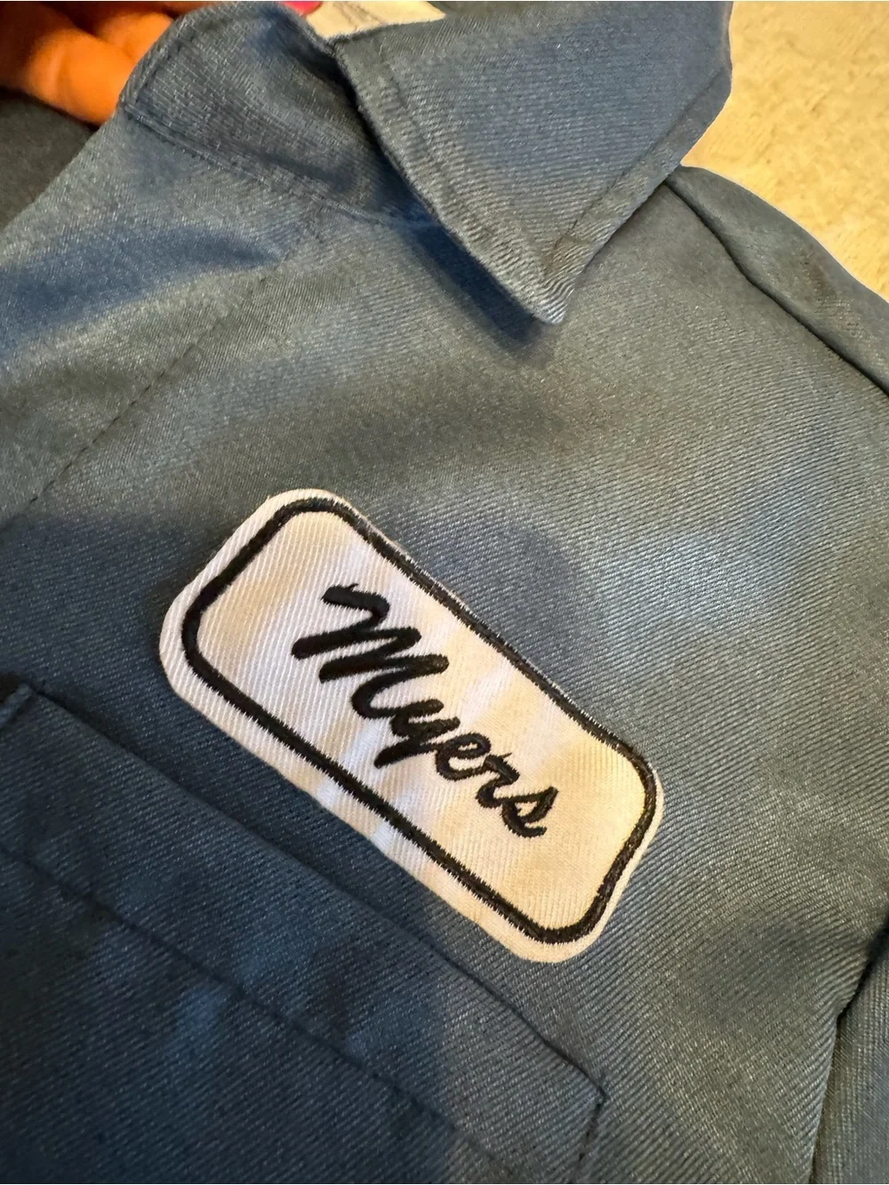 Blue One-Piece Coverall Jumpsuit with Chest Patch Michael Myers costume Medium